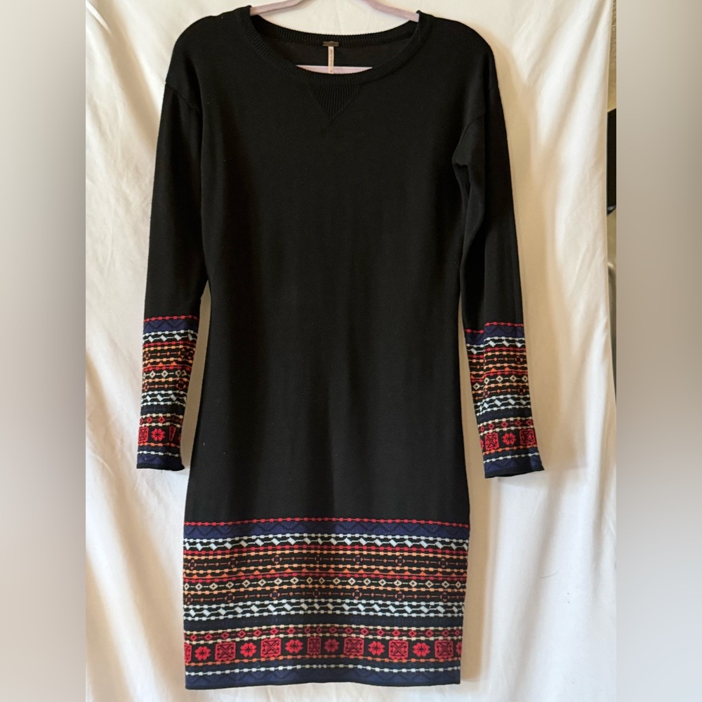 POOF NEW YORK Women's black Knit Bodycon Dress, Size M